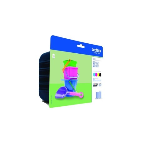 Brother LC 221 Value Pack Sort Gul Cyan Magenta 260 sider Blæk